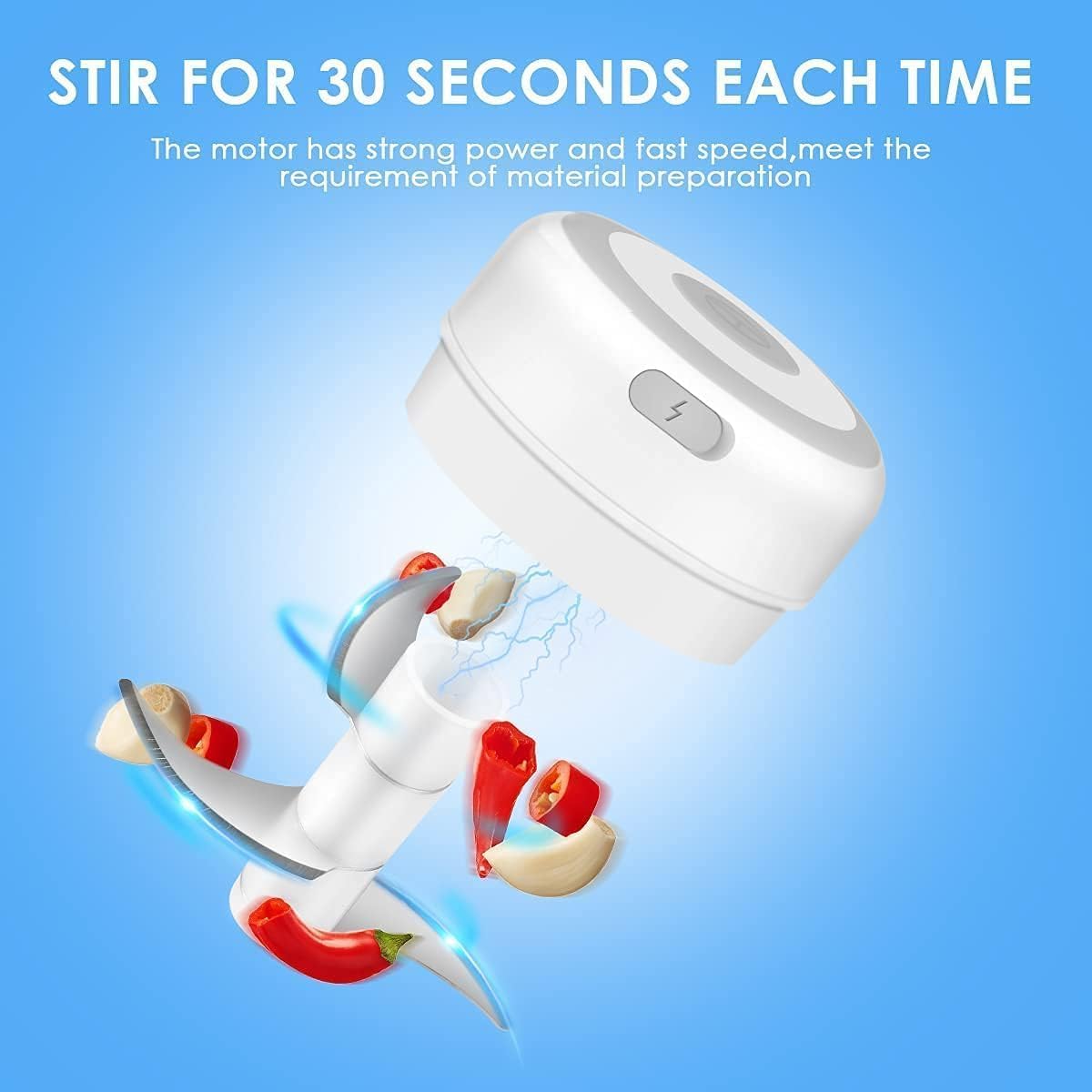 Electric Mini Vegetable Chopper, Portable USB Food Chopper, Garlic Slicer Veggie, Tomato Dicer Chopper and Cutter Meat Mincer (White)